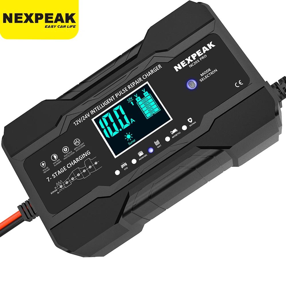 NEXPEAK-12V 24V 10A  ڵ ڵ ͸ , 7 ܰ ޽  LCD ÷ Ʈ ͸   ǽ 